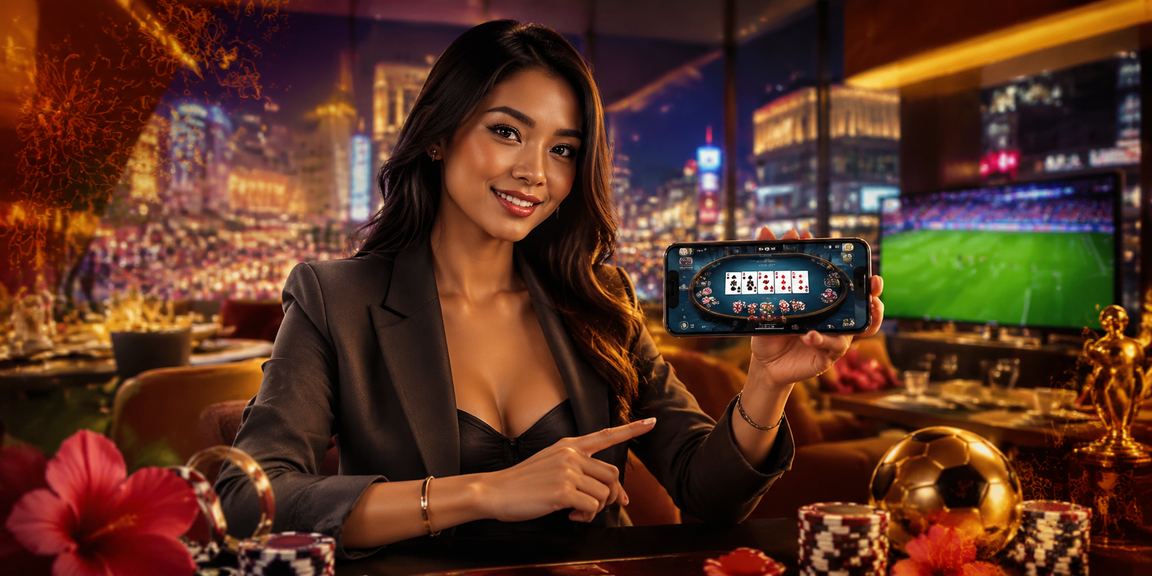 Suasana permainan poker kasino langsung di Johor Bahru dengan dealer sebenar